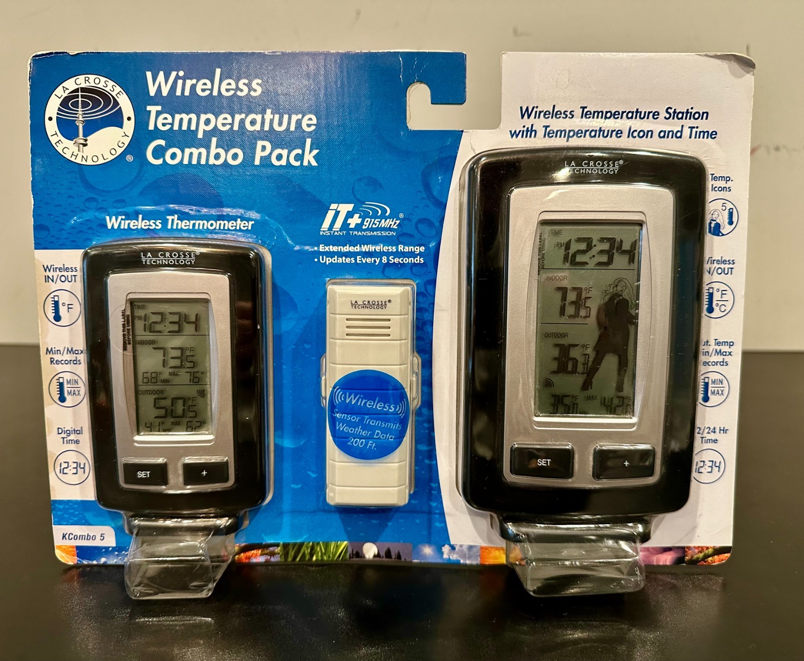 LA Crosse Technology Wireless Temperature Combo Pack Indoor/Outdoor KCombo-5 NEW