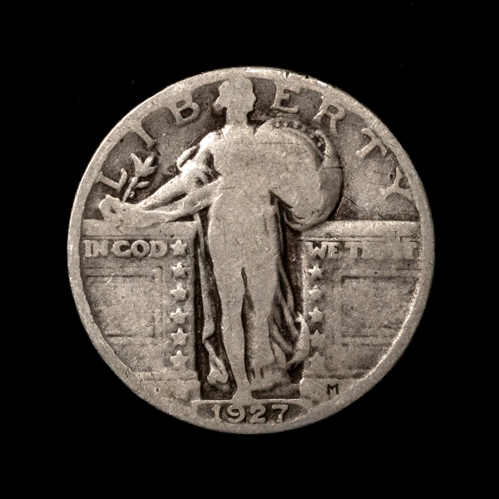 1927 Standing Liberty Quarter 90% Silver Circulated Better Date US Coin
