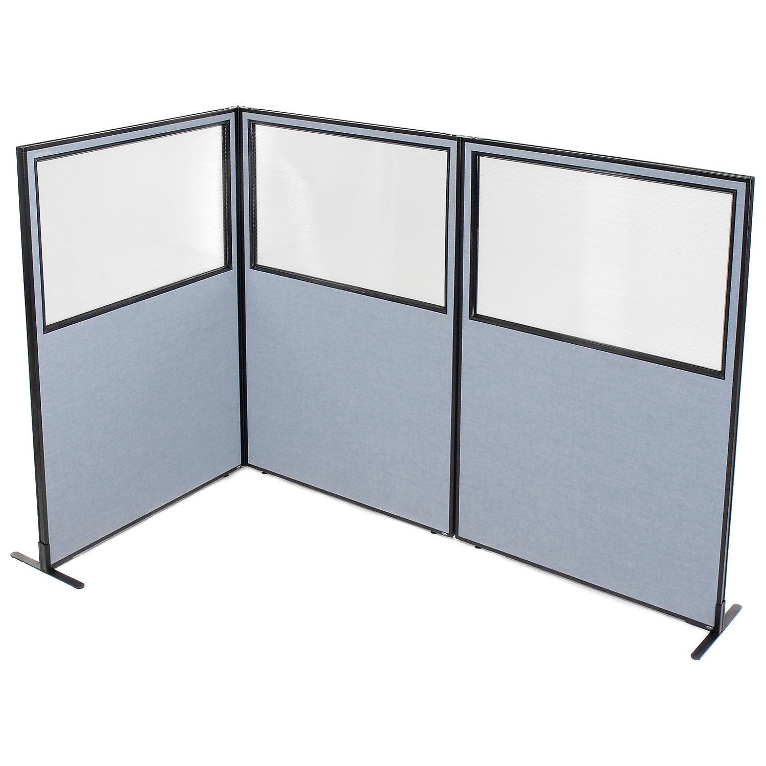 48-1/4"W x 72"H Freestanding 3-Panel Corner Room Divider with Partial Window