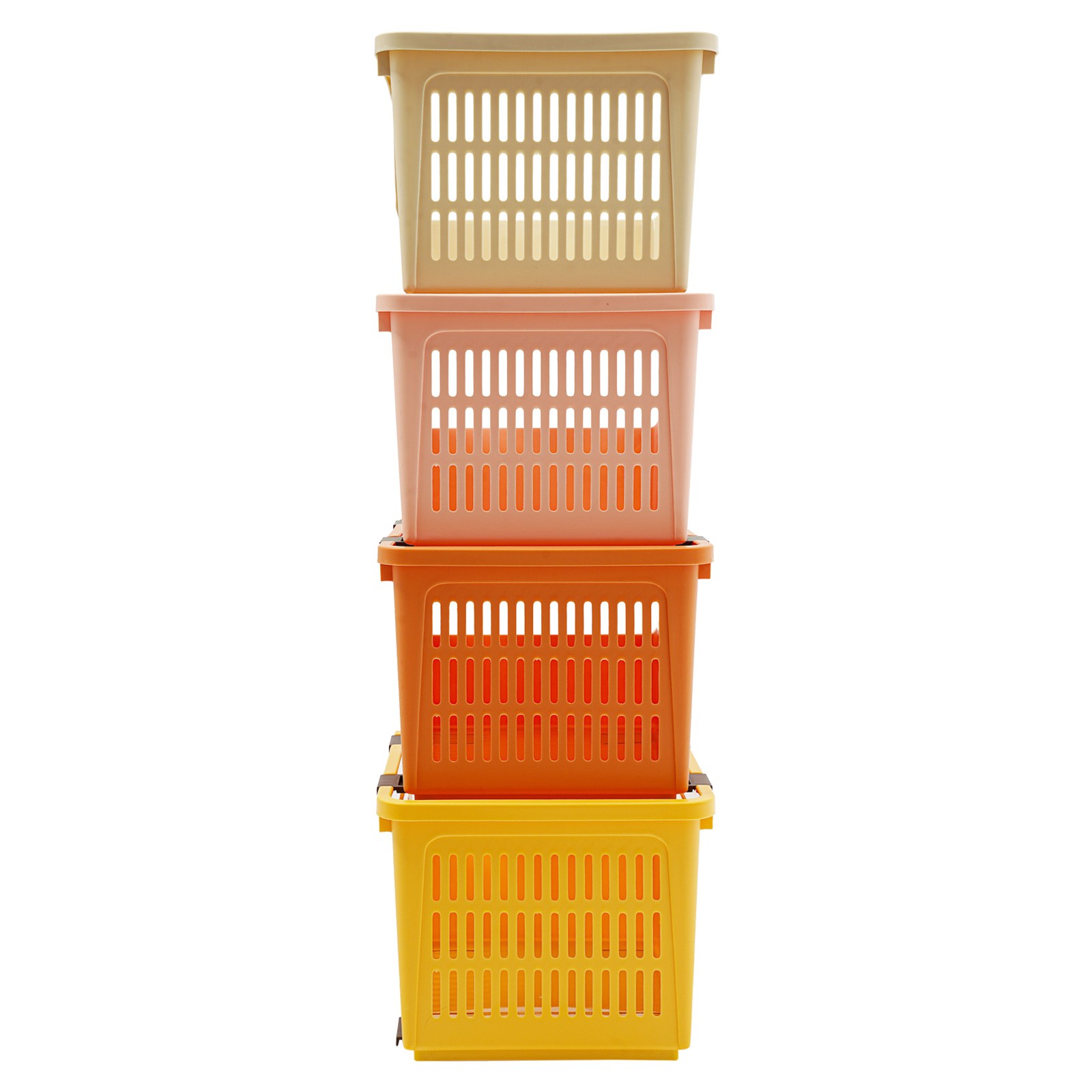Stackable Plastic Bins - 4pc Large Plastic Organizer Box Cabinets Storage Bins