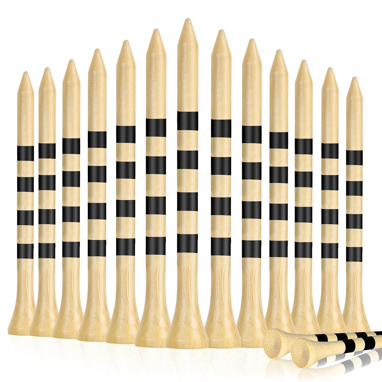 Seticek Natrual Wooden Golf Tees 100 Pack (2-3/4" & 3-1/4" Available) Biodegr...