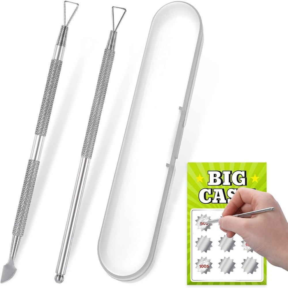 Lottery Ticket Scratcher Tool 2-Pack Metal Scraper Cards with Scratch Off
