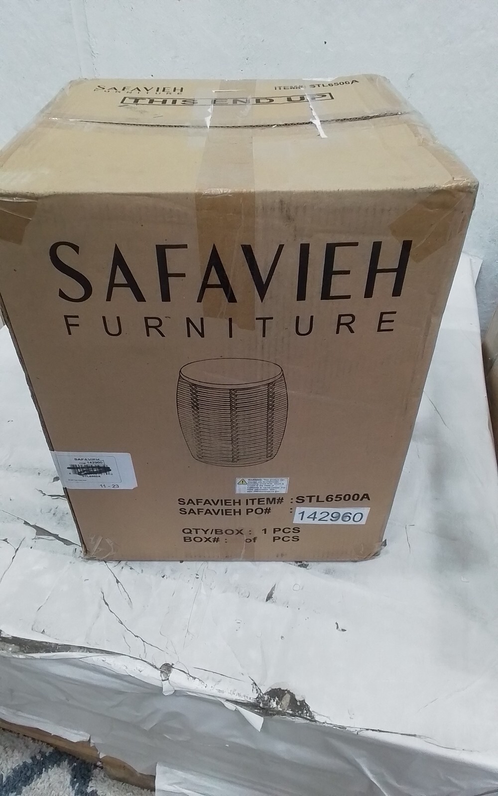 Safavieh MAUI RATTAN DRUM STOOL TABLE, Reduced Price 2172752281 STL6500A