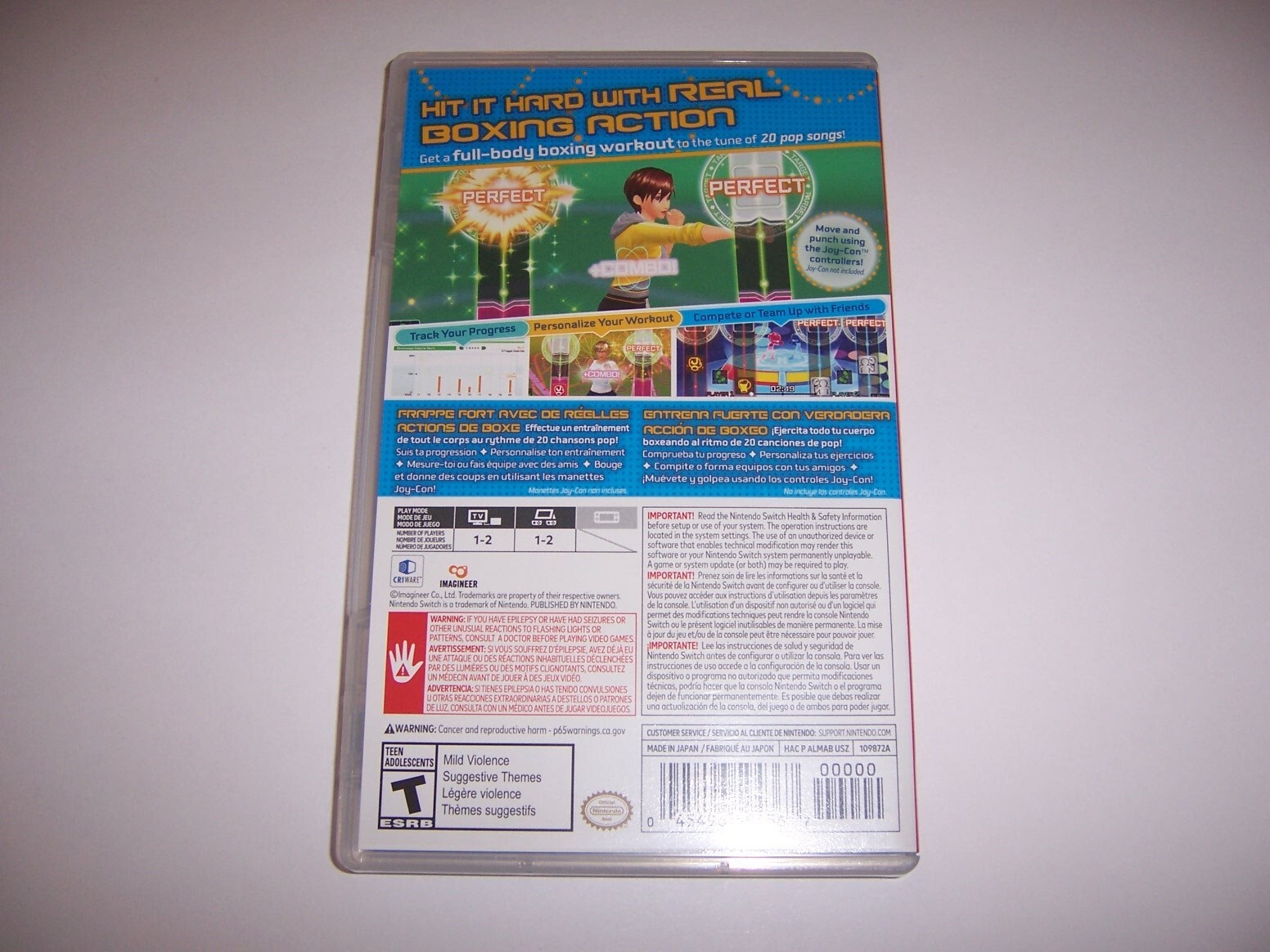 Authentic Case ONLY for FITNESS BOXING - Nintendo Switch Box