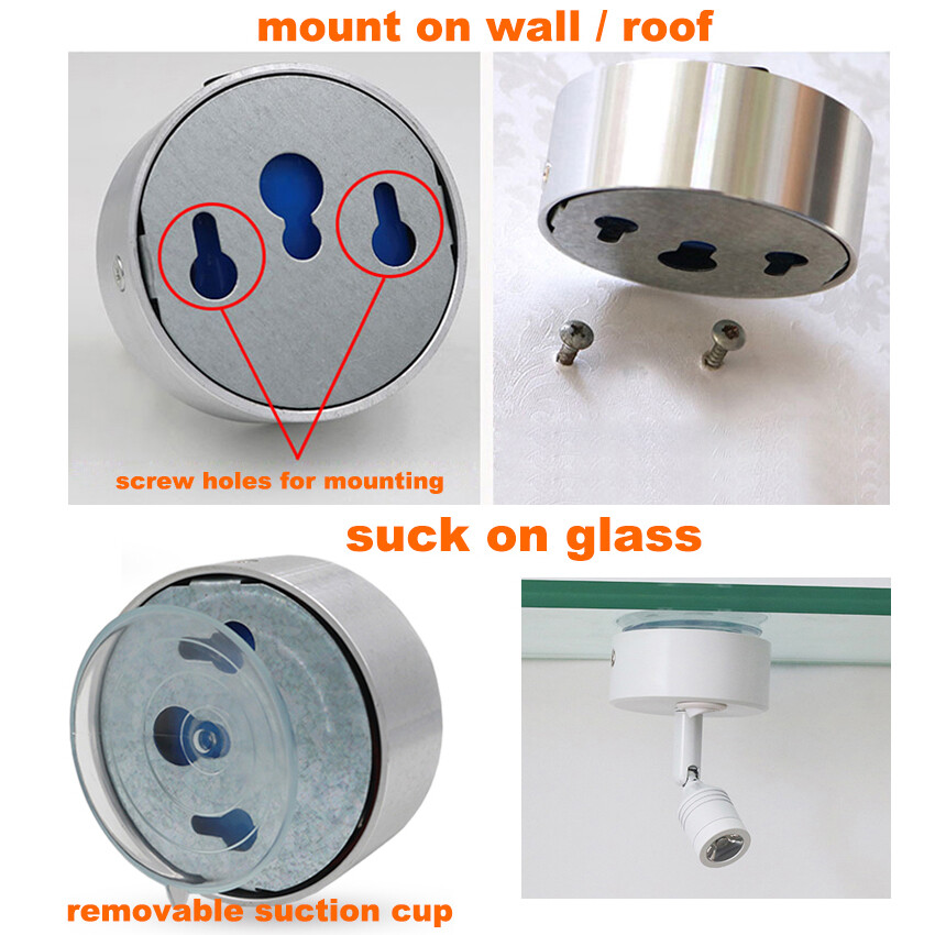 3W LED Light Cabinet Rechargeable Battery-Powered On/Off Button Spotlight Wine