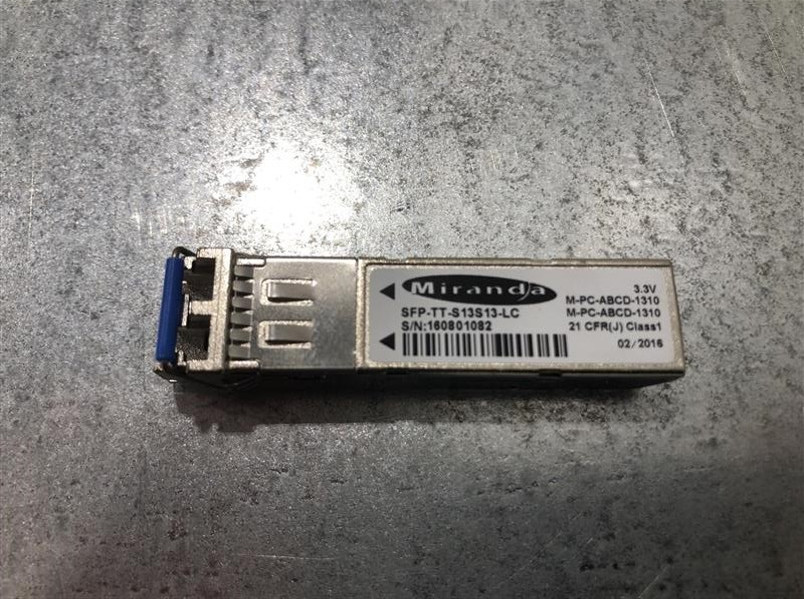 MIRANDA SFP-TT-S13S13-LC Dual fiber TX cartridge at 1310 nm with LC/PC connector