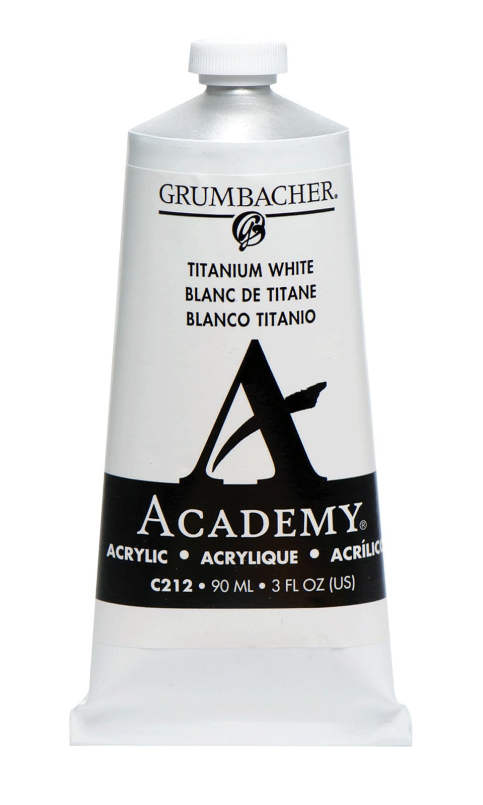Grumbacher Academy Acrylic Paint, 3.04 Fl Oz (Pack of 1), Titanium White