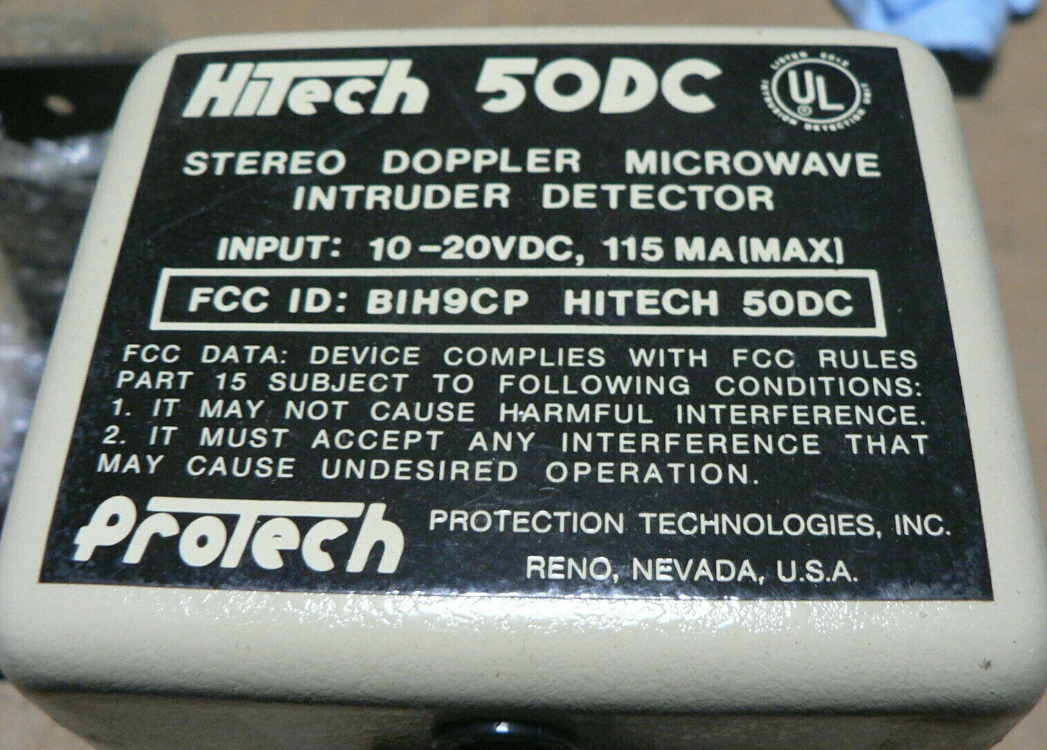 PROTECH Hitech 50DC Intruder Detector HT-50DC Doppler Microwave