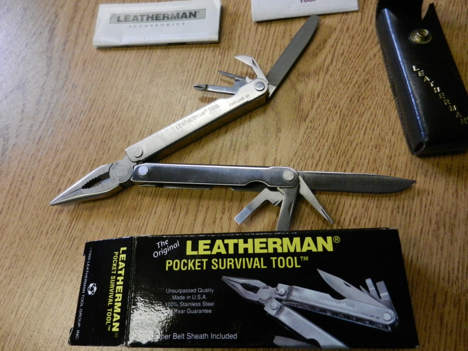 1995 Leatherman PST Pocket Survival Tool W/ Box Paperwork 4" Closed Sheath