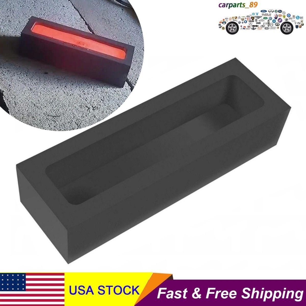 2KG Graphite Ingot Mold for Melting Casting Refining Gold Silver Brass Metal