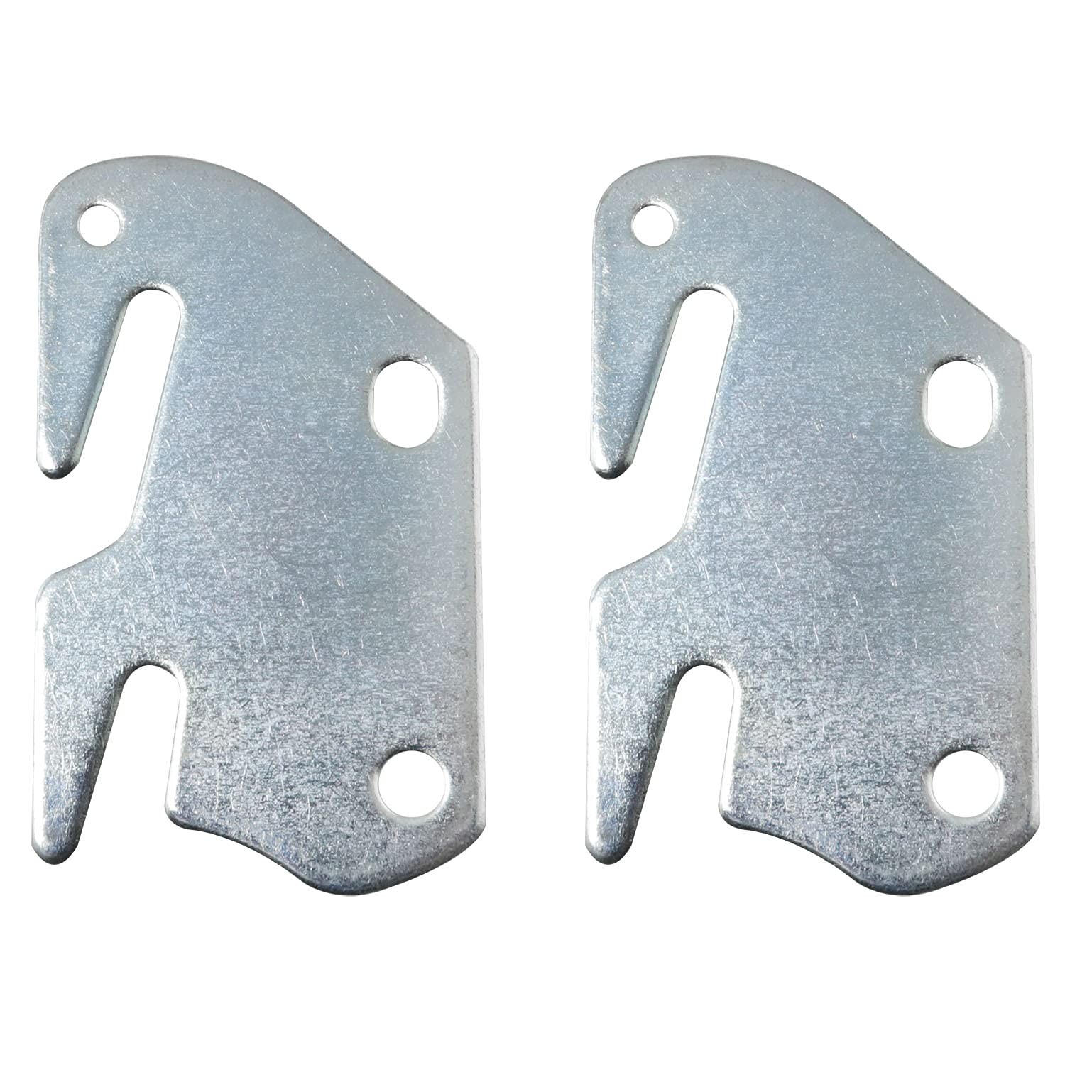 JJHXSM 2pcs Iron Bed Frame Hooks Wooden Bed Rail Hook Plates 3.8x2.3x0.08 Inc...
