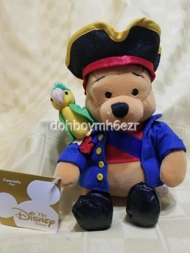 Disney Store Winnie the Pooh Pirate Parrot Holiday Bean Bag plush
