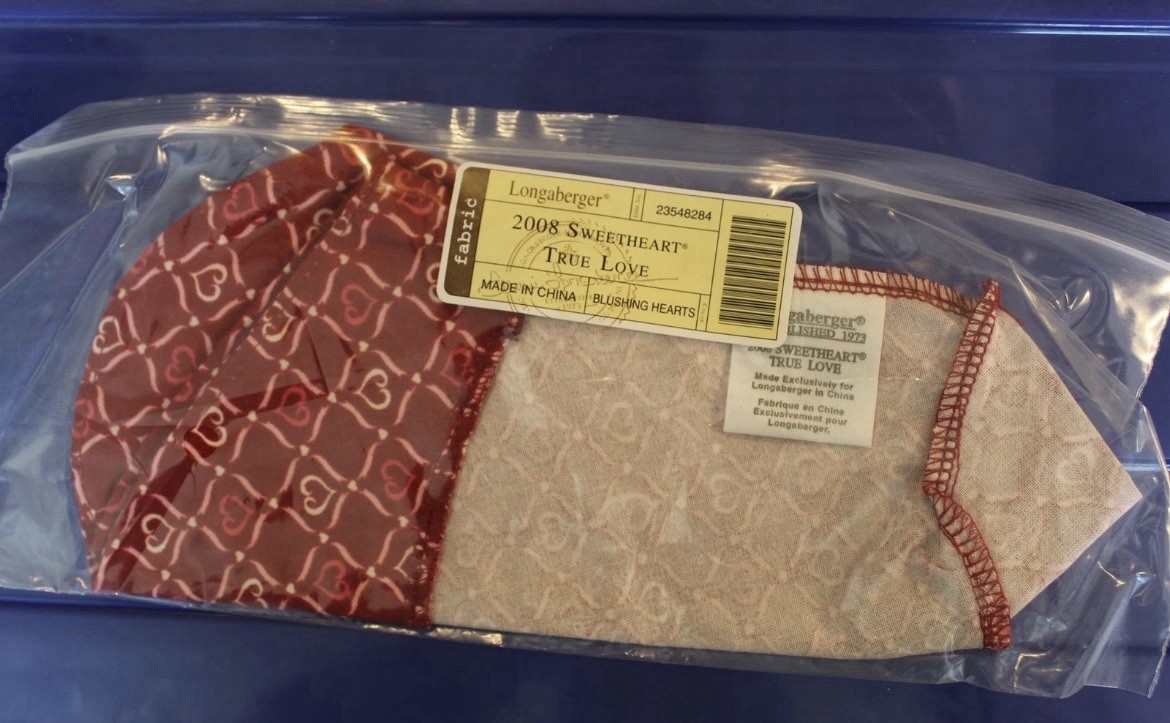 ❤️ Longaberger 2008 Sweetheart True Love Basket Blushing Hearts Liner #23548284