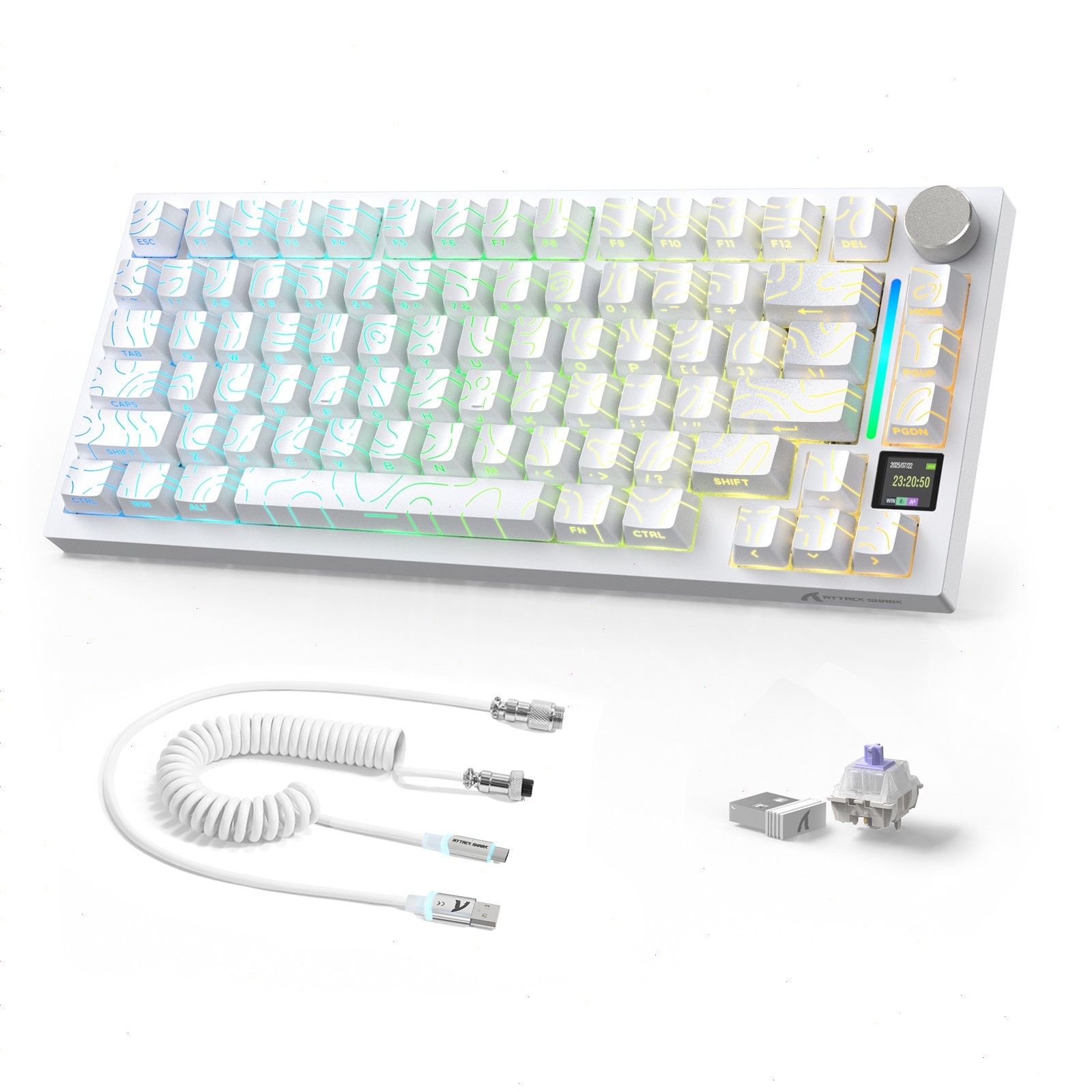 ATTACK SHARK X820 Ultra Wireless Mechanical Gaming Keyboard Tri-mode Plug & Play