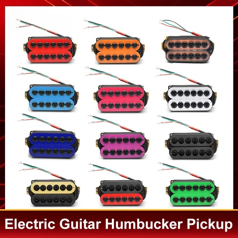Adjustable Metal Double Coil Electric Ceramic Bar  Guitar Pickups  Neck/Bridge