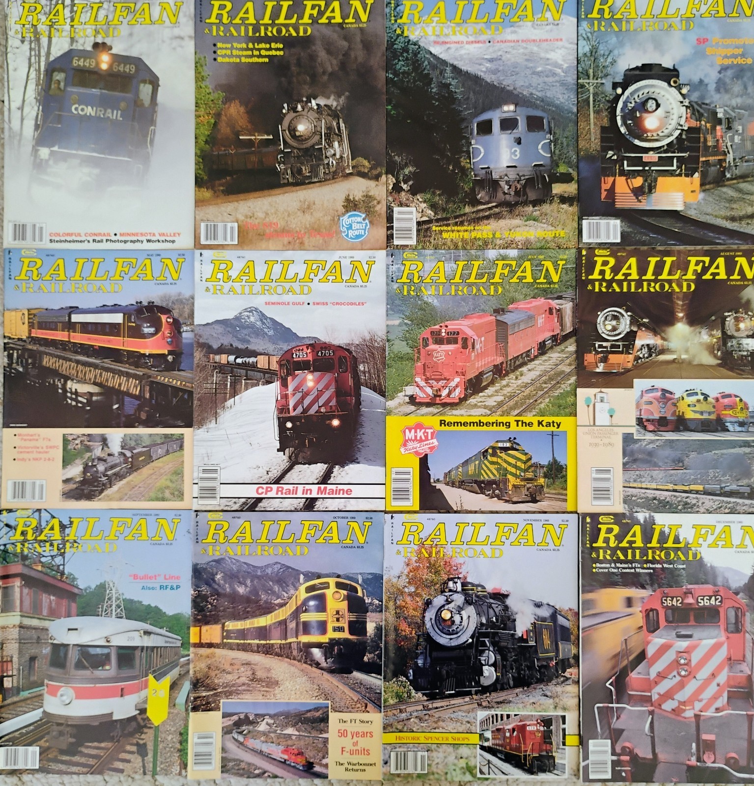 Railfan and Railroad Magazine - Choose year sets 1989 to 2005. VGC!