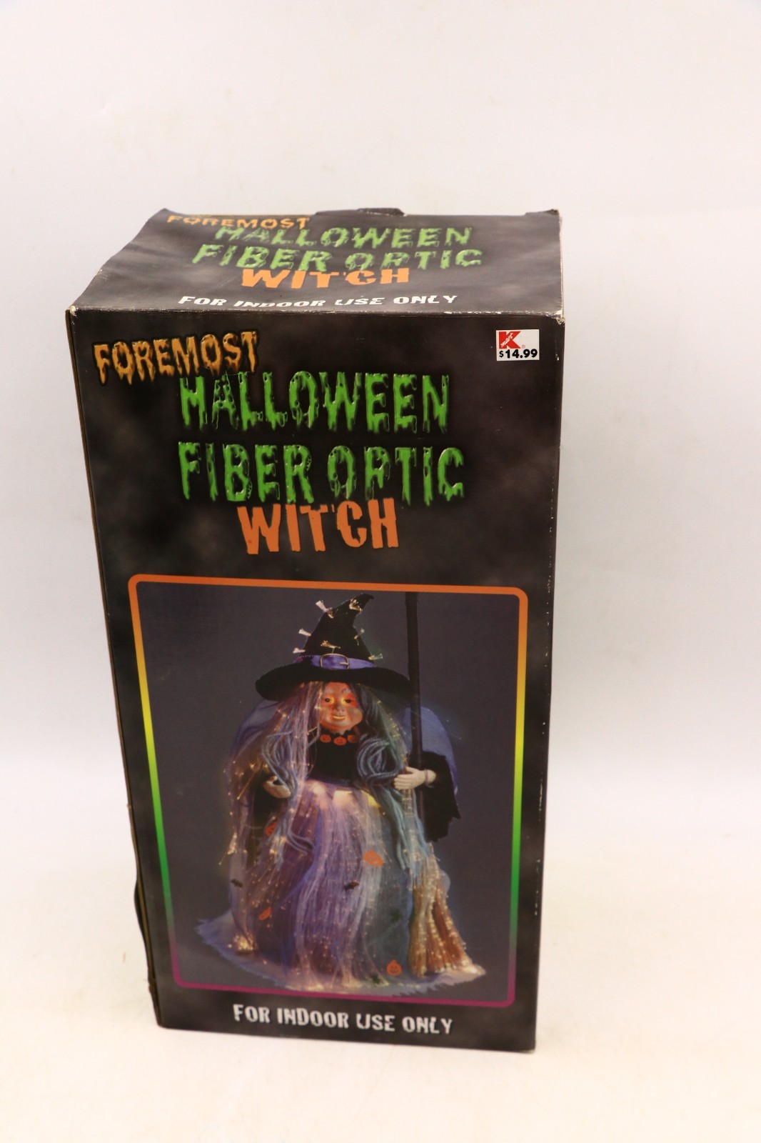 Vtg FOREMOST Fiber Optic Halloween WITCH Light Up - 12" Color Changing Tested