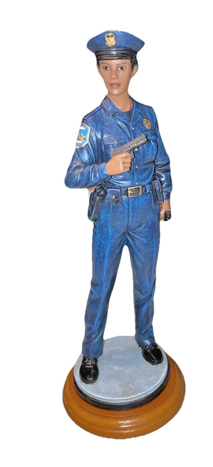 Blue Hats of Bravery  "Calling for back-up" Police Officer resin statue Vanmark