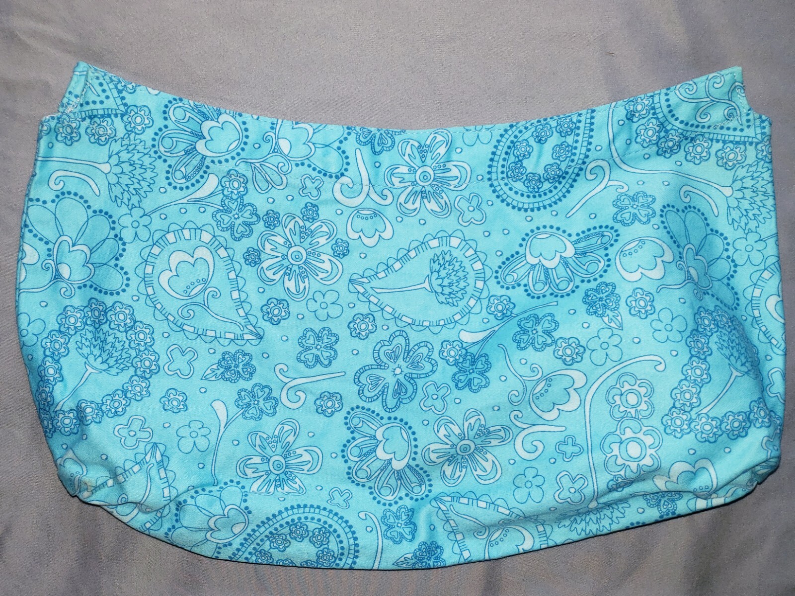 Thirty-One Skirt Purse Cover Blue Paisley Flowers Cute Bright Spring EUC