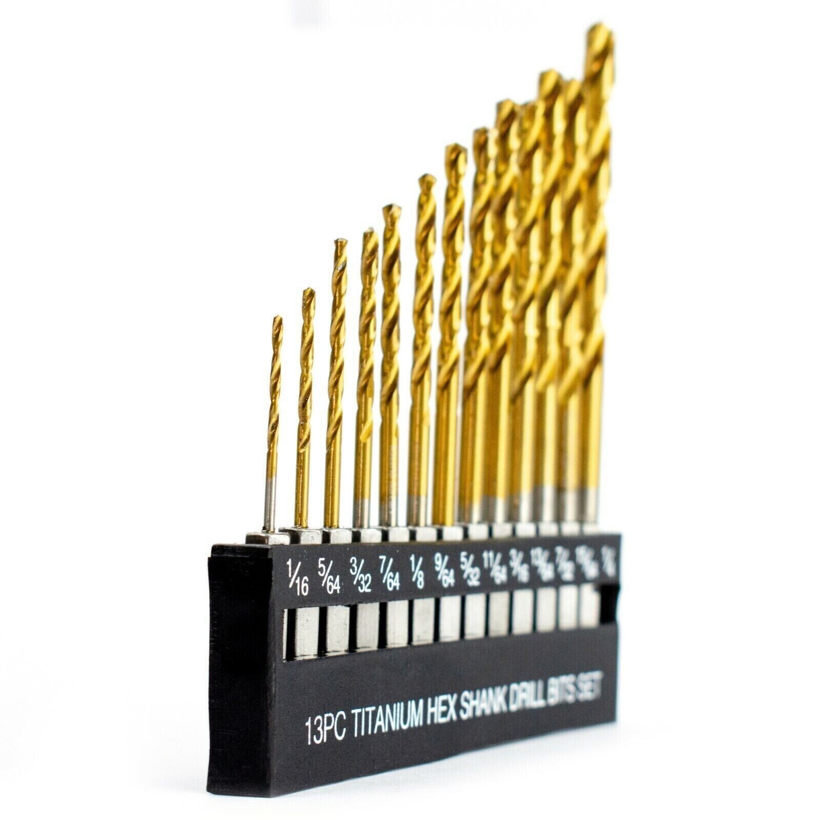 13pc Hex Shank Titanium Drill Bit Set (Quick Change)