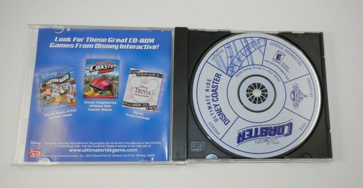 Disney Coaster Ultimate Ride PC Game - CD ROM Windows Create & Ride Your Own