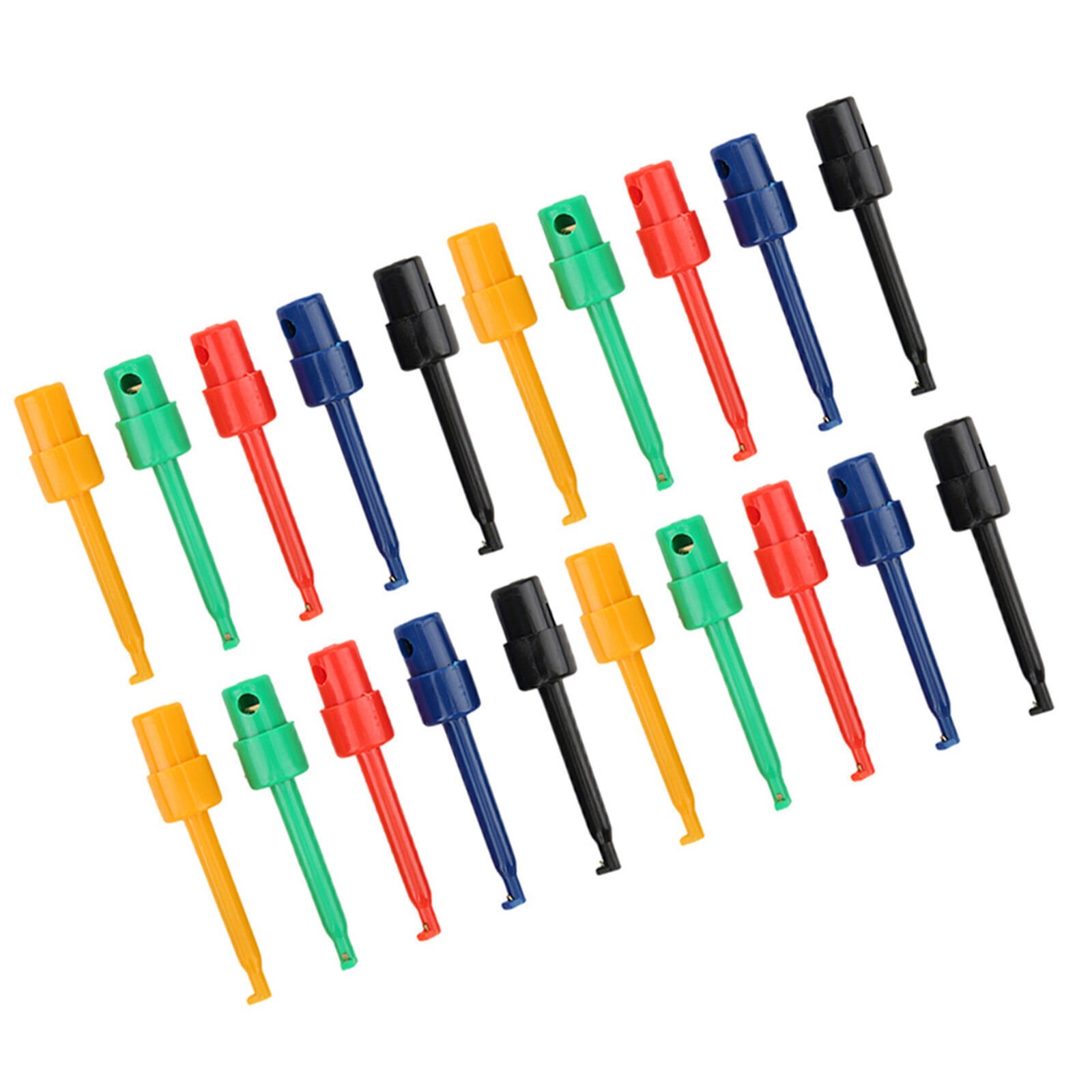 20Pcs Large Test Hook Clip Grabber Test Probe for Electronic Testing Multimeter
