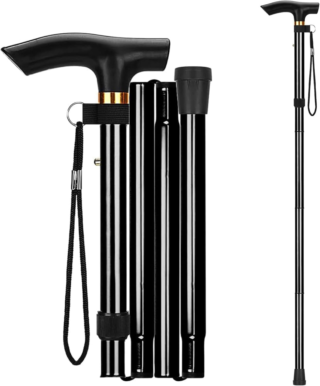 Walking Cane, Folding Cane for Man & Women, Portable Lightweight | 5-Level Adjus