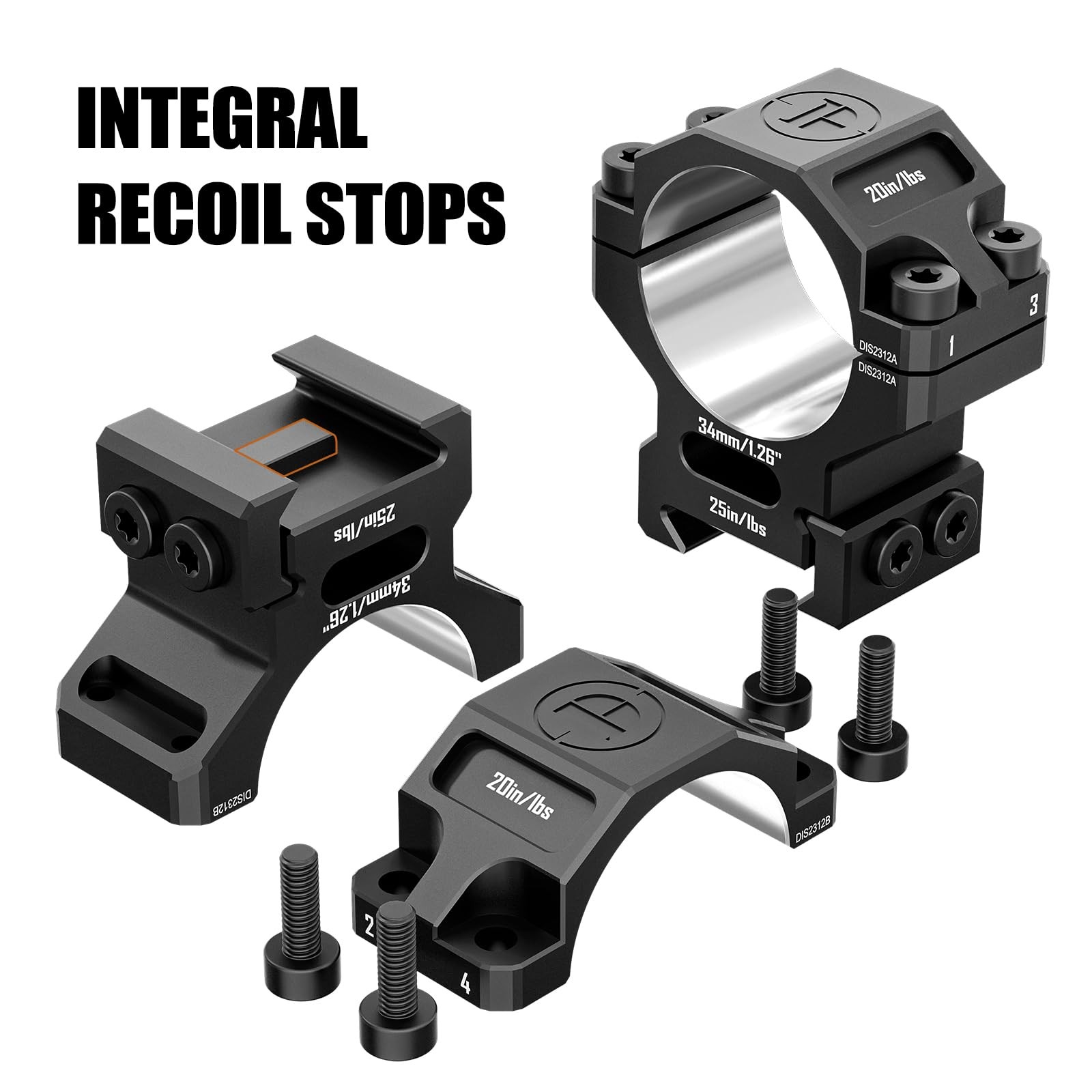 DISCOVERYOPT Precision Scope Rings, Precision Lapped Riflescope Mounts for Pi...