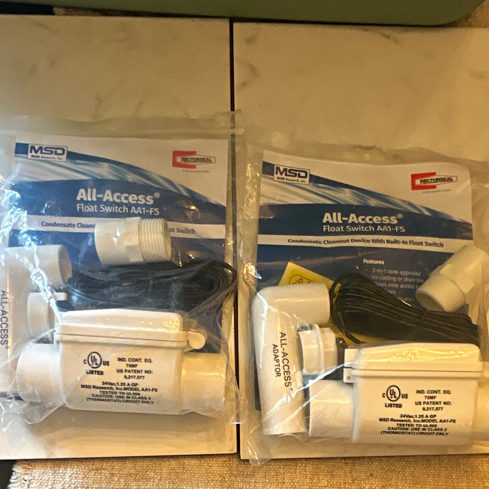 RectorSeal All-Access AA1-FS Float Switch Condensate Cleanout 83411 LOT OF 2
