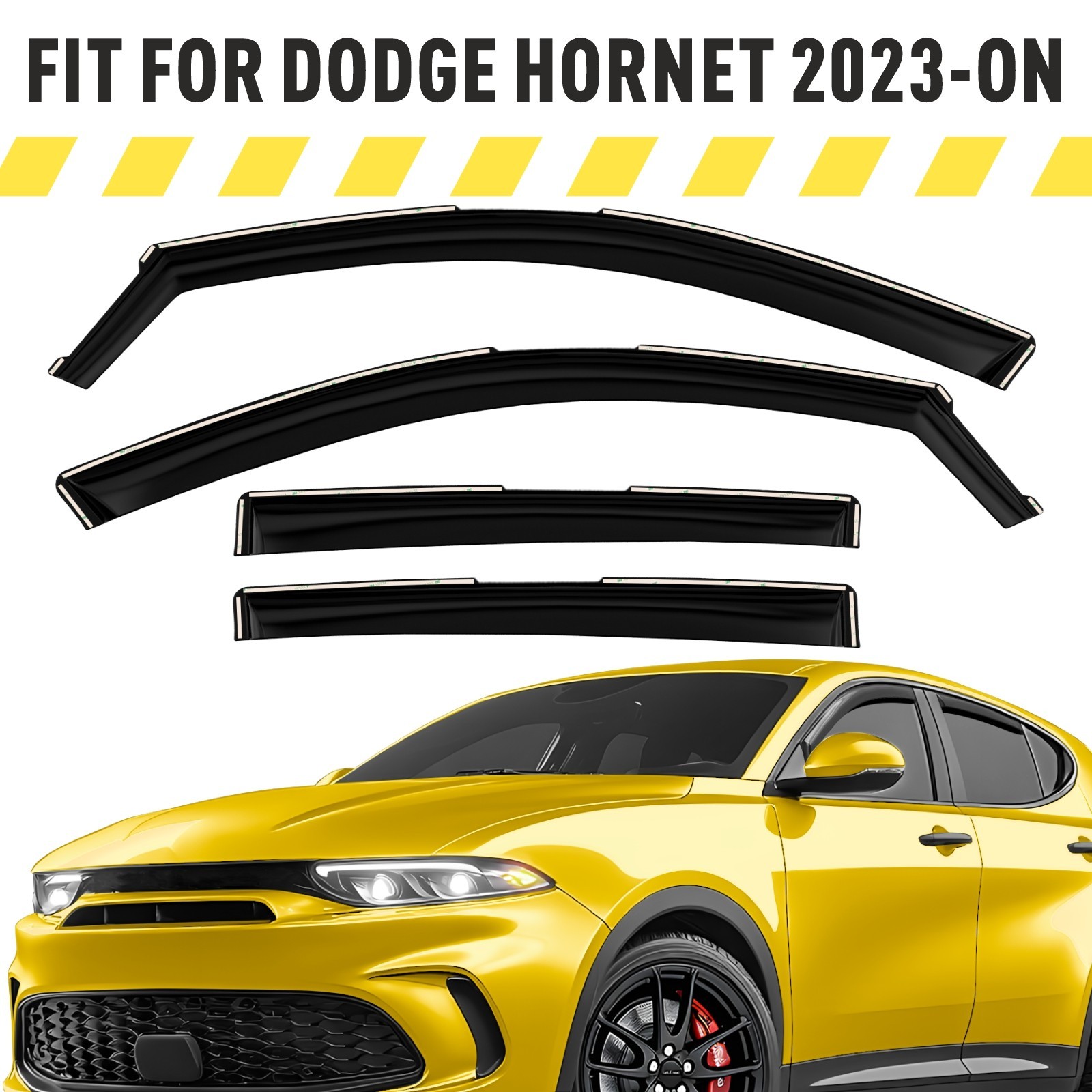 Side Window Deflectors Rain Guards for 2023-2026 Dodge Hornet