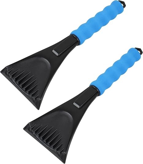 2 Pack Ice Scraper for Car Windshield Ergonomic Foam Handle Ice Ripper