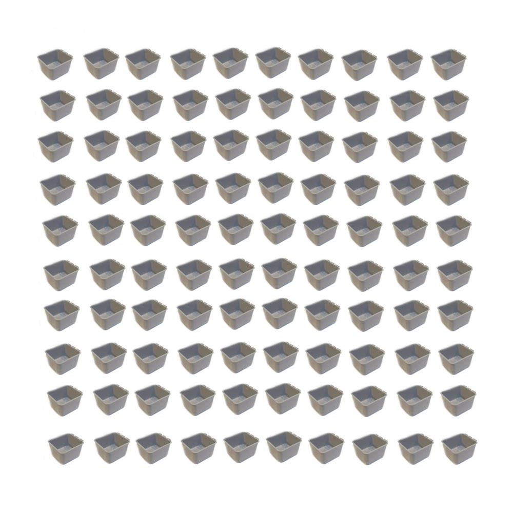 100pk Gray Cage Cups 1 Pint / 16 fl oz Hanging Feed & Water Cups Chicken Poultry