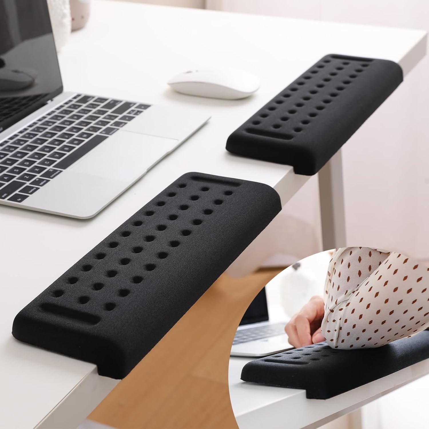 Black Ergonomic EdgeRest Duo – Comfort Support for Elbows and Wrists (11.8x3.9)