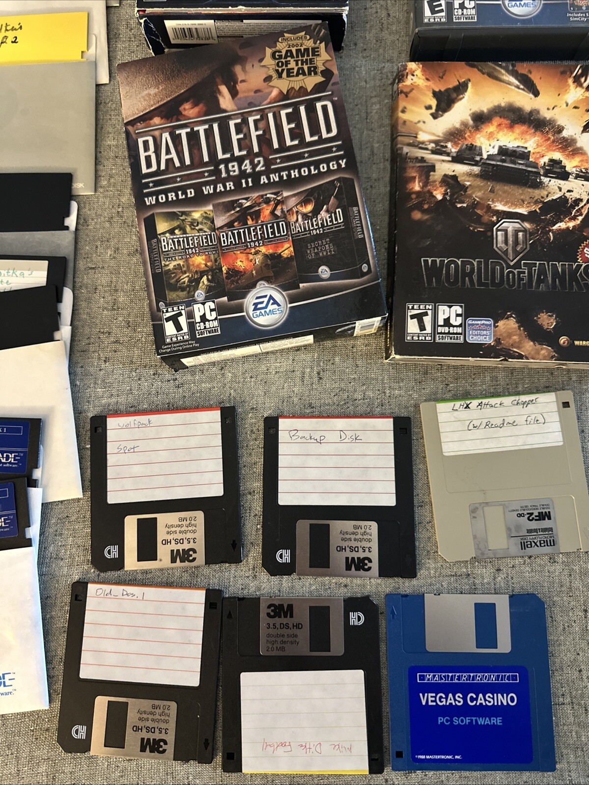 COMPUTER GAME & FLOPPY DISK LOT 5.25 3.5 Random Untested BATTLFIELD WORKD TANKS