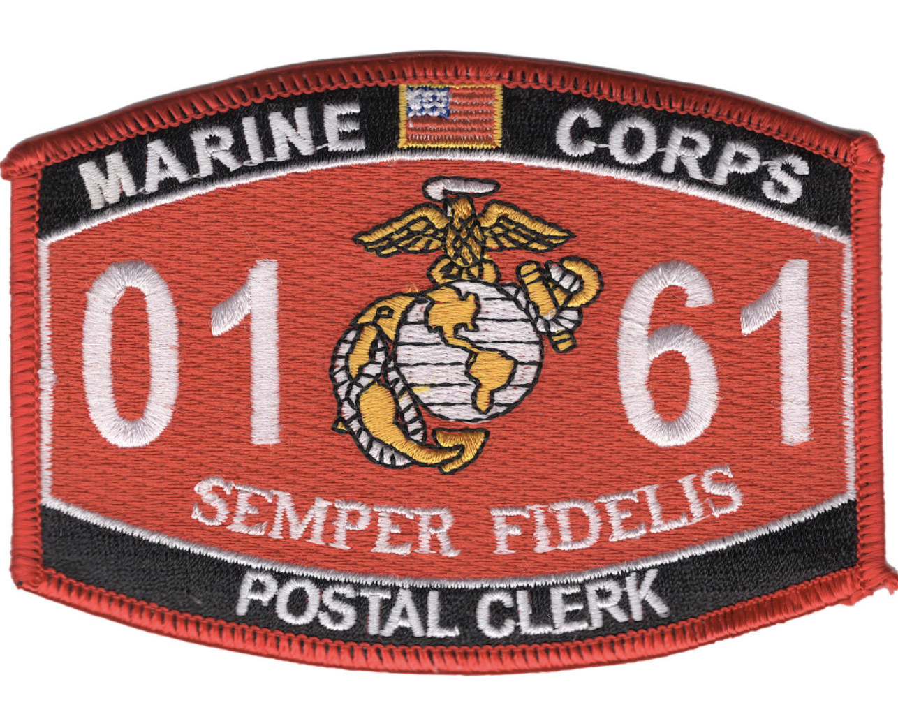 4.5" MARINE CORPS MOS 0161 POSTAL CLERK EGA EMBROIDERED PATCH
