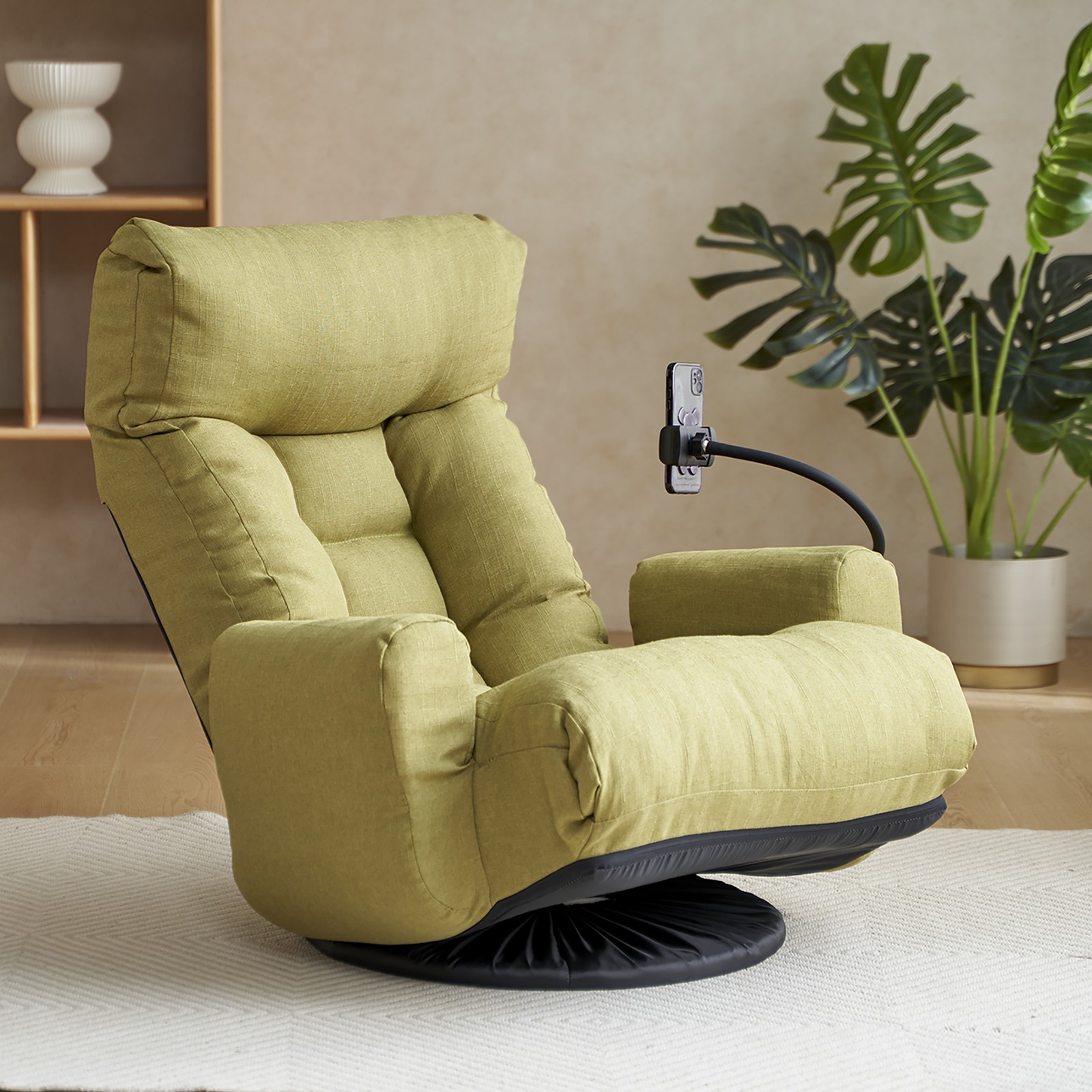 Adjustable Lounge Sofa Chair 360 Rotatable Recliner Green