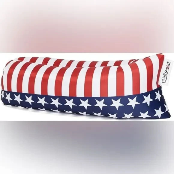 Pouch Couch  Inflatable Air Lounger,  American Flag The Official As Seen On TV