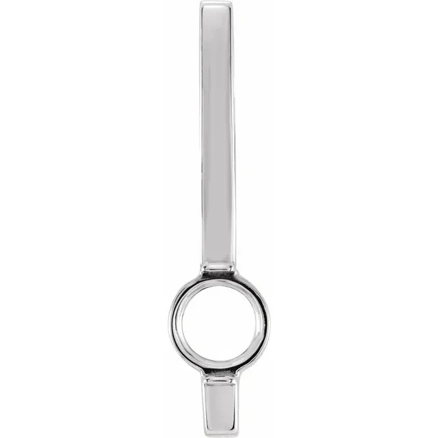 4mm 14K White Gold Round Pendant Setting Solitaire Bar Pendant Tension Setting