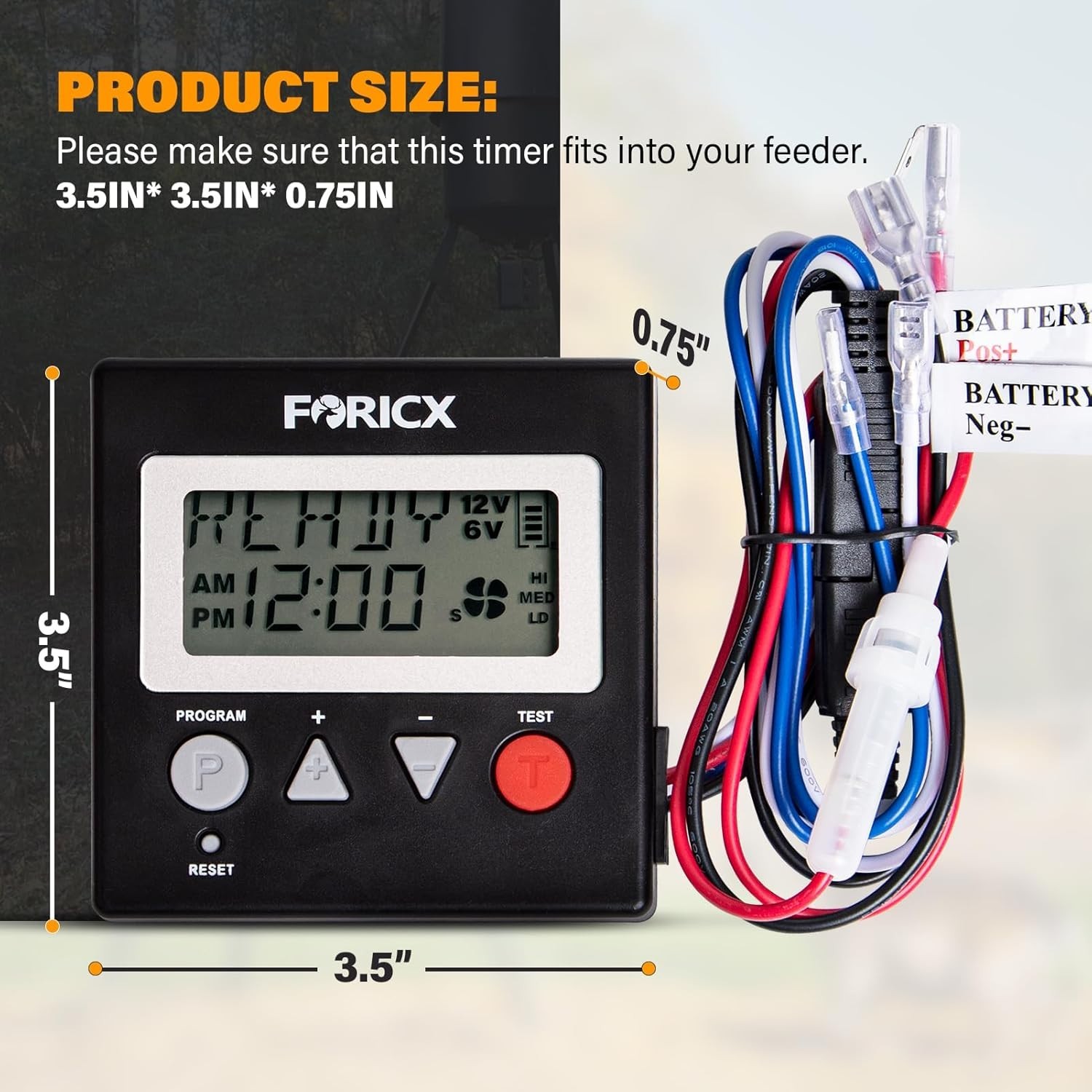 Digital Timer for Deer Feeder 6V/12V Programmable Feed Times Adjustable Rate