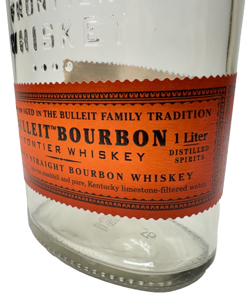 Bulleit Kentucky Straight Bourbon Frontier Whiskey 1L EMPTY BOTTLE