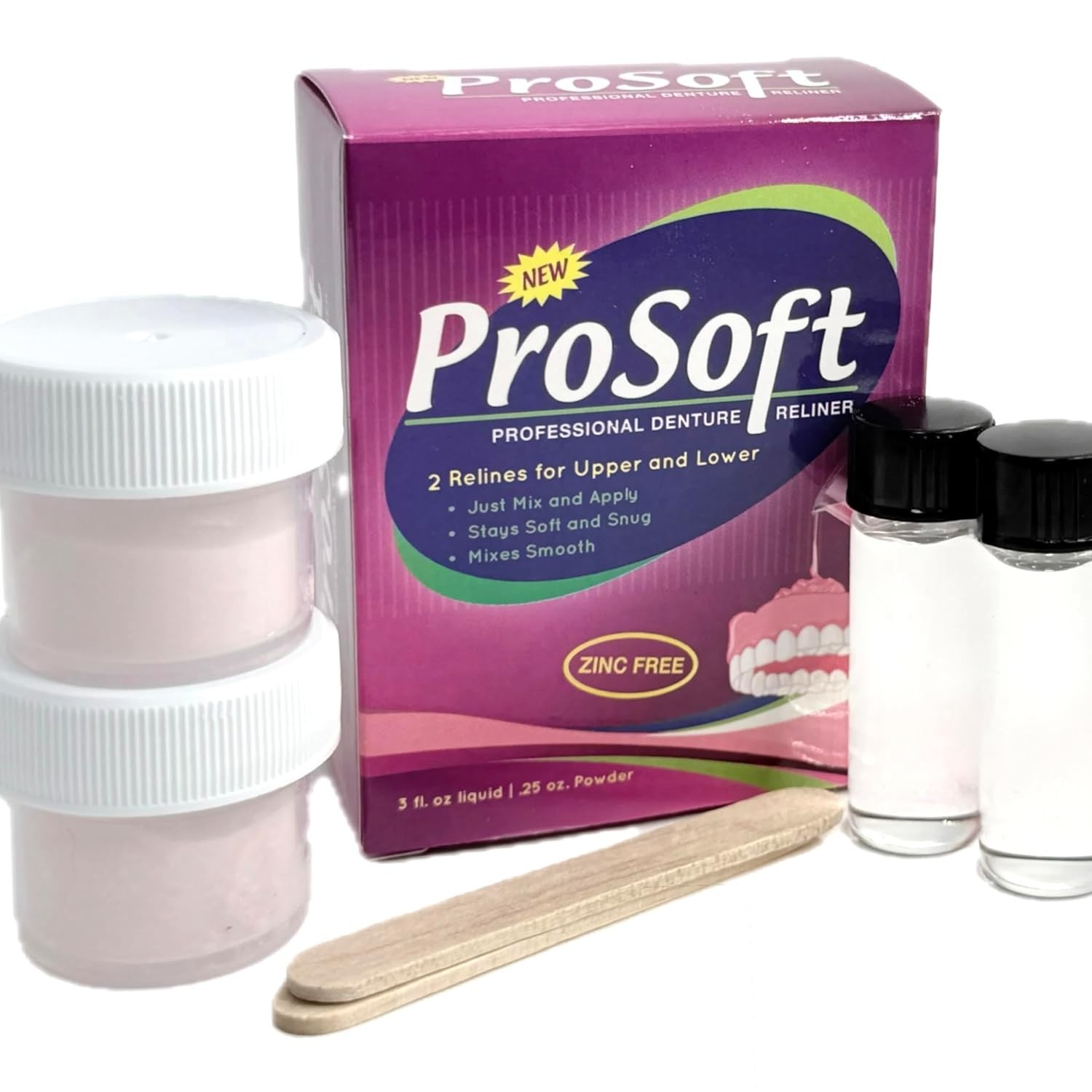 ProSoft Denture Reliner-Relines 2 Denture Plates