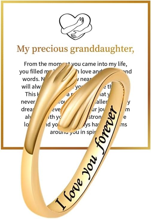 Hope Rings Hug Ring for Granddaughter Hug Ring to My Granddaughter Non Tarnish A