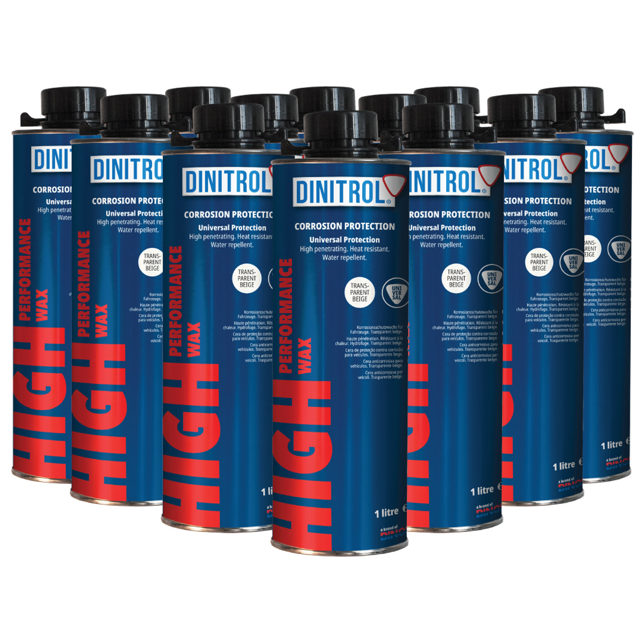 12 Cans DINITROL High-Performance Wax – 1L (Corrosion & Rust Protection)