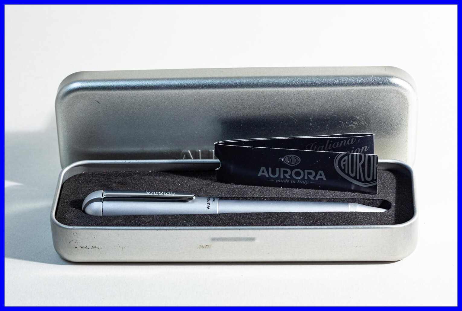 Aurora Idea Ballpoint Pen In Matte Steel With Original Metal Box