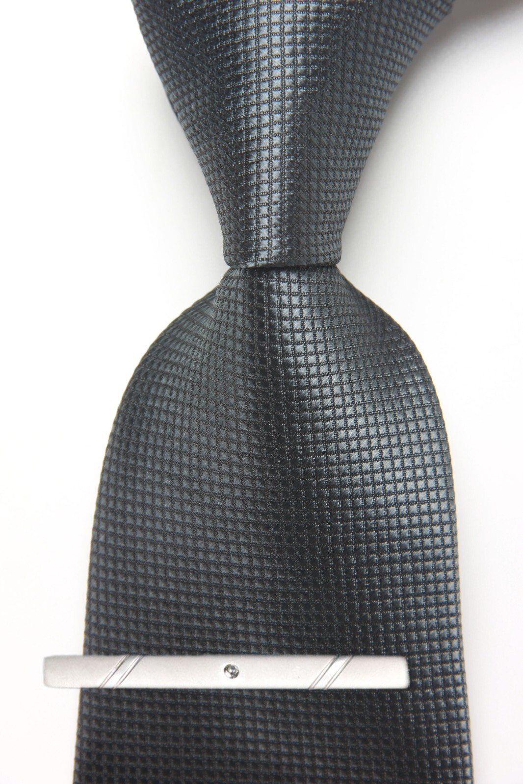 New Classic Checks Plaids Gray JACQUARD WOVEN 100% Silk Men's Necktie Tie