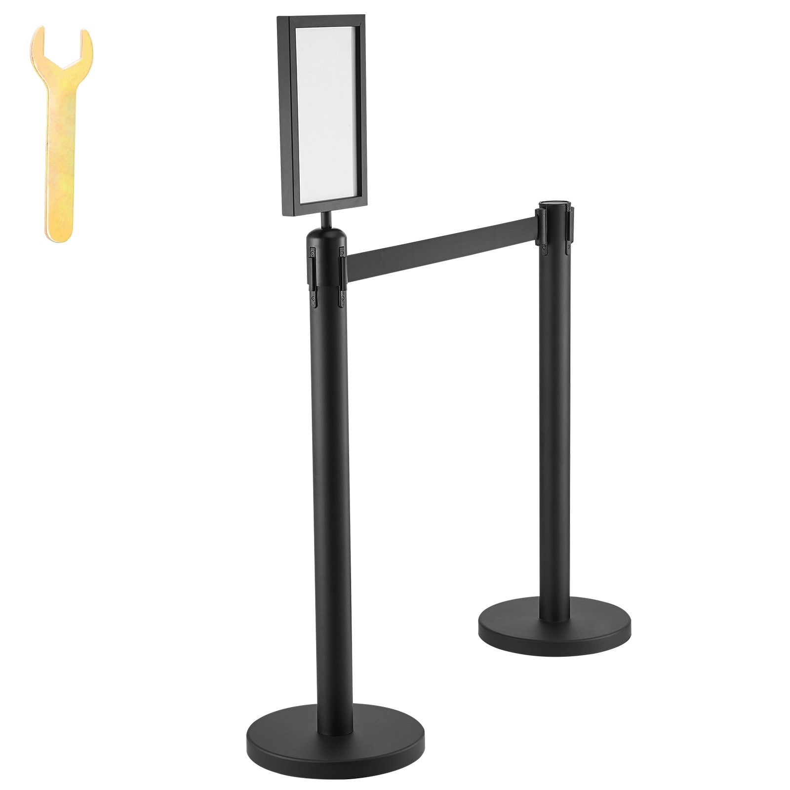 Uimoso Crowd Queue Control Stanchions 6-Pack with Sign Holder & 3PCS 6.5FT Belt