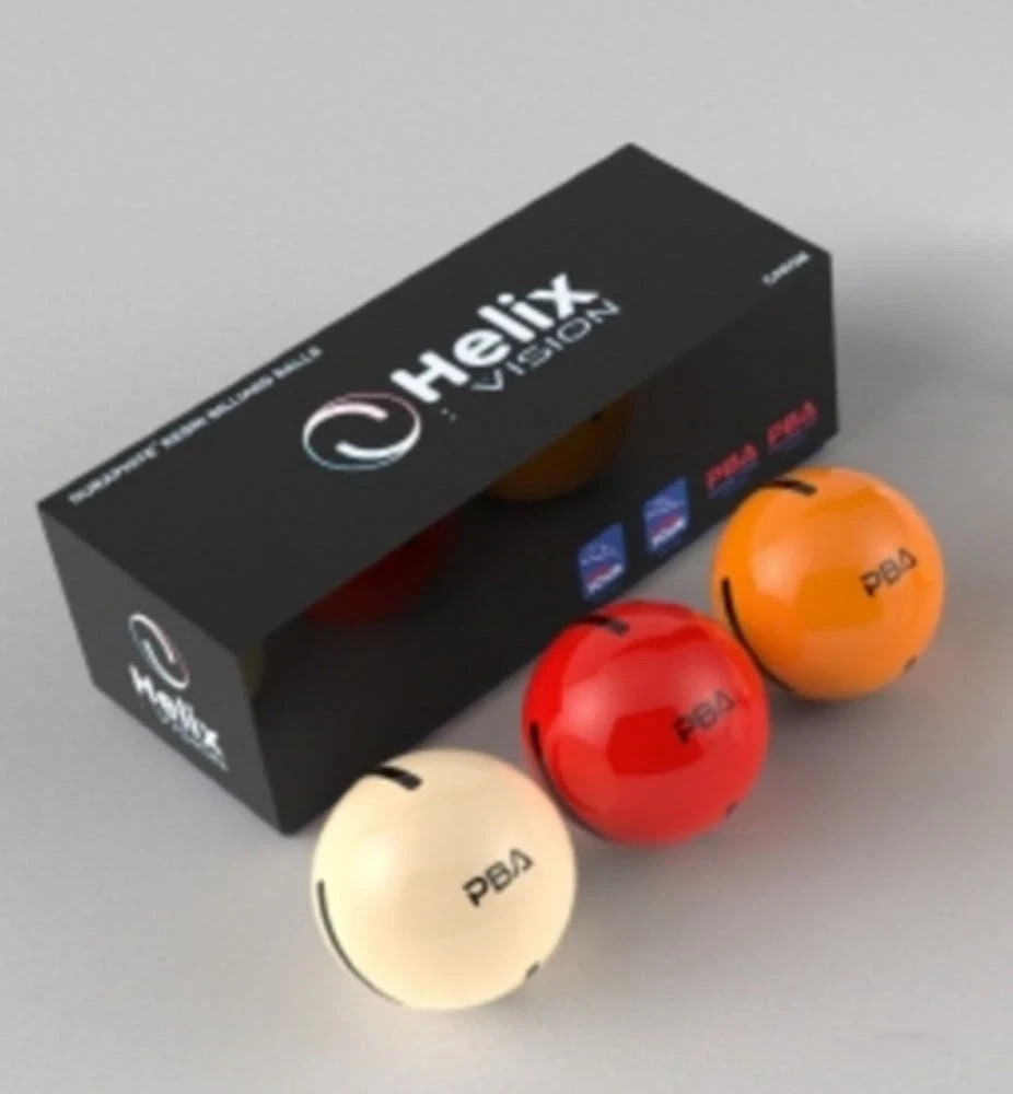 2025 HELIX Vision PBA Billiard Balls 3 Ball Set Red Blue Black Official NEW