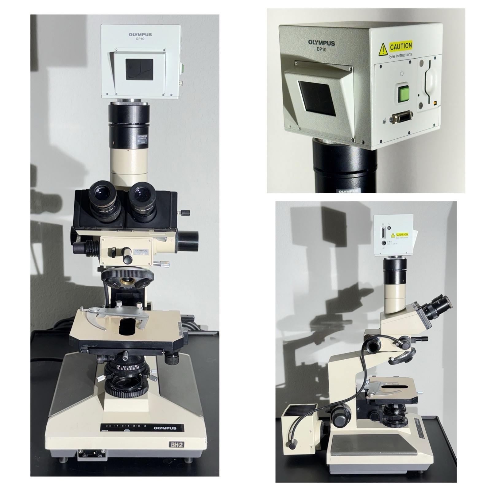 Olympus BH-2 BHS Microscope Trinocular w/ Olympus DP10 Digital Microscope Camera