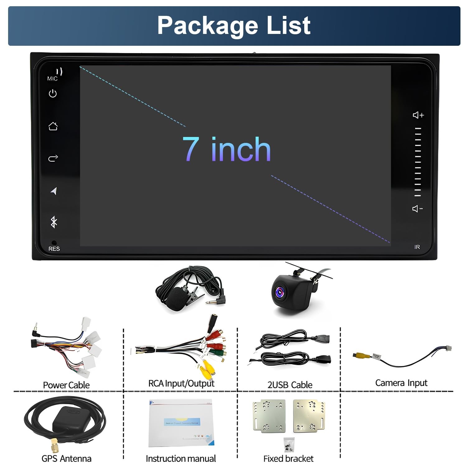 4Runner Scion xA xB Car Stereo Wireless CarPlay Android Auto 7" Backup Camera