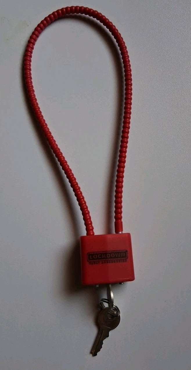 Lockdown 15 Inch Cable Lock Gun Keys Included RED